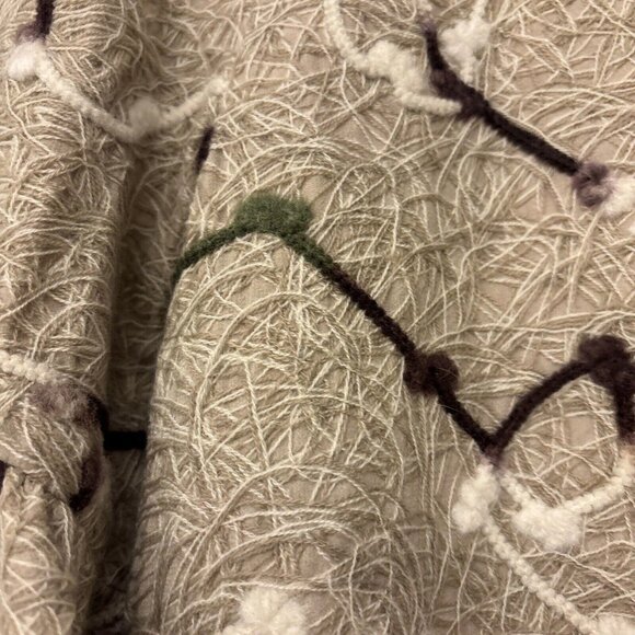 Anthropologie RYU Coat Tan Crochet Overlay Front Large Button Size Small Lined - Picture 13 of 15